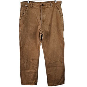 Carhartt Men's brown pants canvas work carpenter 38 x 30 staining
